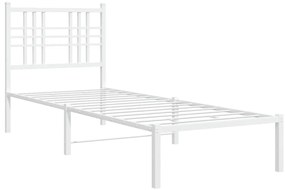 Estrutura de cama sem colchão com cabeceira 75x190 cm branco
