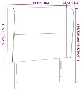 Cabeceira cama c/ abas couro artif. 93x23x118/128 cm cappuccino