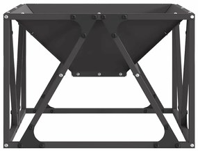 Fogueira Quadrada vidaXL Preta 50x50x35 cm Aço