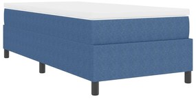Cama Box com Colchão Azul 80x200 cm Tecido Corduroy