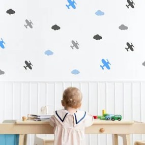Autocolantes para quarto - aviões e nuvens