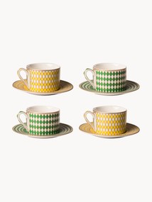 Chávenas de café com pires Chess, conjunto de 4