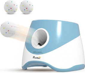PawHut Lançador Automático de Bolas com 3 Bolas em ETPU, 3 Ajustes de Distância 6m/10m/14m, Interno e Externo, Azul | Aosom Portugal