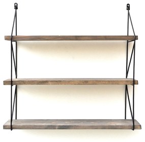 Prateleira Decorativa de Madeira Wr040 – Nogueira Preta – 60x15x55 cm