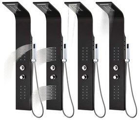 Coluna de duche em alumínio 20x44x130 cm preto