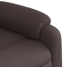 Poltrona reclinável massagens elétrica tecido castanho-escuro