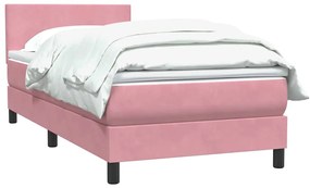 Cama com molas/colchão 100x220 cm veludo Rosa