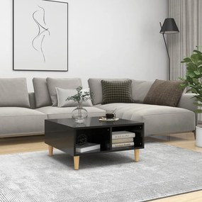 vidaXL Mesa de centro 60x60x30 cm contraplacado preto brilhante