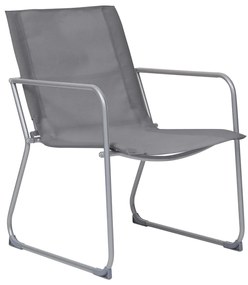 4 pcs conjunto lounge para jardim tecido e aço cinzento