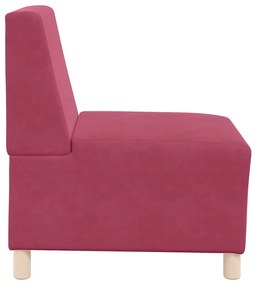 Cadeiras de Sofá 3 pcs vermelho tinto 55 x 74 x 82 cm Veludo