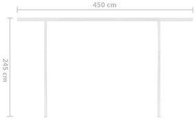 Toldo retrátil manual com postes 4x3,5 m antracite