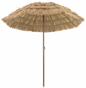 vidaXL Parasol de Praia Natural 255 x 255 x 255 cm Poliéster e Aço