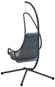 Cadeira Suspensa com Suporte e Almofada Antracite