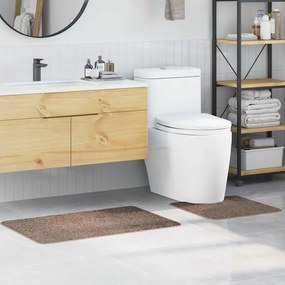 vidaXL Conjunto de Tapetes de Banho Antiderrapantes 2 pcs Castanho PP