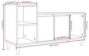 Móvel p/ TV 100x35x55 madeira processada cinzento cimento