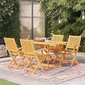 vidaXL 5 pcs conjunto de jantar para jardim madeira de teca maciça