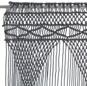 Cortina em macramé 140x240 cm algodão antracite