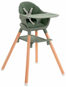 Cadeira refeição bebé 2 em 1 Woody Verde Militar 2024