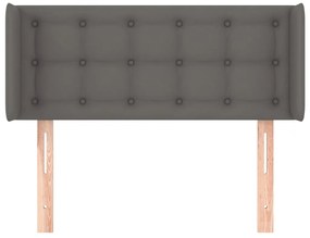 Cabeceira de cama c/ abas couro artificial 93x16x78/88 cm cinza