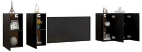 Móveis de TV 4 pcs 30,5x30x60 cm contraplacado preto