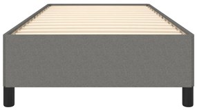 Estrutura de cama sem colchão 100x200 cm tecido cinzento-escuro