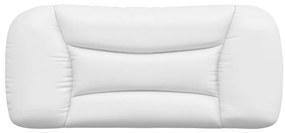 Almofadão de cabeceira 90 cm couro artificial branco