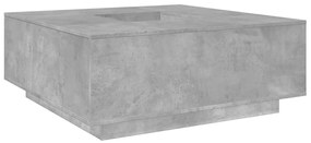Mesa de centro 100x100x40 cm derivados madeira cinzento cimento