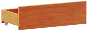 Cama sem colchão com cabeceira pinho maciço castanho-mel