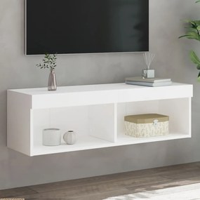 vidaXL Móvel de TV com luzes LED 100x30x30 cm branco