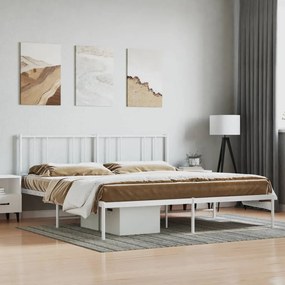 Estrutura de cama com cabeceira 180x200 cm metal branco