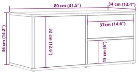 Móvel de TV 80x34x35,5 cm derivados de madeira madeira velha
