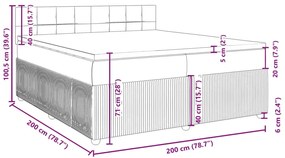 Cama com molas/colchão 80x200 cm veludo cinza-escuro