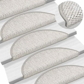 Tapetes escada adesivos aspeto sisal 30 pcs 56x17x3cm platina
