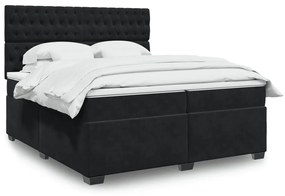 vidaXL Cama com molas/colchão 200x200 cm veludo preto