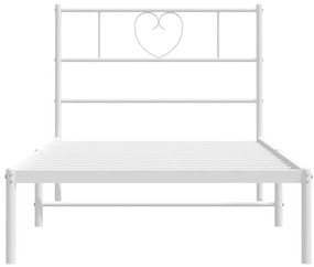 Estrutura de cama com cabeceira 100x200 cm metal branco
