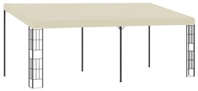 vidaXL Gazebo de montagem na parede 3x6 m tecido creme