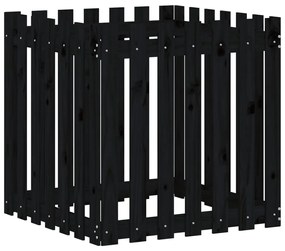 Vaso de jardim c/ design cerca 70x70x70 cm pinho maciço preto