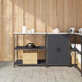 vidaXL Conjunto de Armazenamento de Cozinha 2 pcs Cinzento-escuro