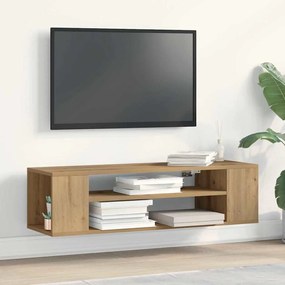Cabide para Televisão Montado na Parede vidaXL Carvalho Artesanal 100x30x26,5 cm em Madeira de Engenharia