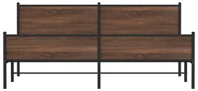 Estrutura cama sem colchão 200x200cm metal carvalho castanho