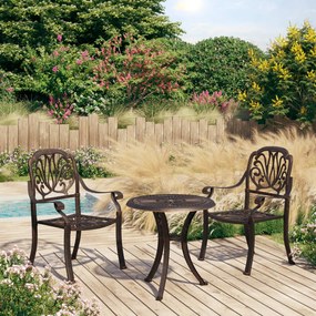 3 pcs conjunto bistrô alumínio fundido bronze