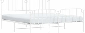 Estrutura de cama com cabeceira e pés 183x213 cm metal branco