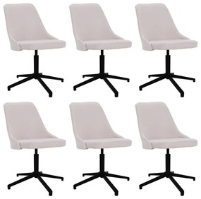 vidaXL Cadeiras de jantar giratórias 6 pcs tecido cor creme