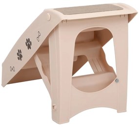 Escadas para cães dobráveis 62x40x49,5 cm cor creme