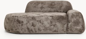 Sofá em teddy-bouclé com chaise longue Wolke (2 lugares)