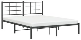 Estrutura de cama em metal com cabeceira 150x200 cm preto