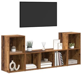 Conjunto de Estantes para TV 3 pcs Castanho 107 x 35 x 37 cm