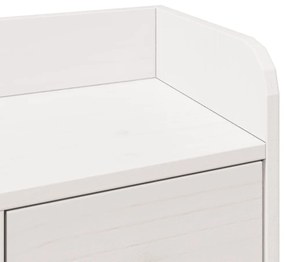 Cama com estante sem colchão 150x200 cm pinho maciço branco