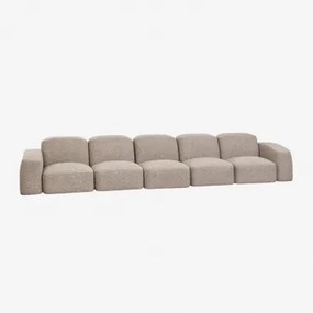 Sofá Modular Bastian De 5 Peças Bouclé Castanho Moca - Sklum