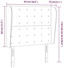 Cabeceira cama c/ abas couro artif. 93x23x118/128 cm cinzento
